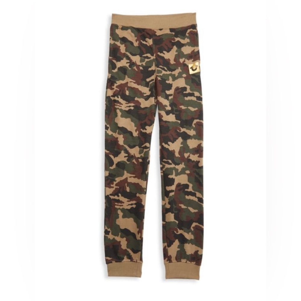 True Religion Boys Camo Sweatpants Cotton Blend Joggers Size Large Gorpcore